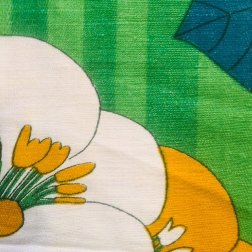 Vtg 60’s 70’s Flower Line 5th Avenue Fabric - Picture 5 of 11